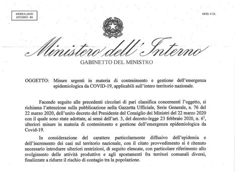 MINISTERO DELL’INTERNO – DECRETO 27 maggio 2020